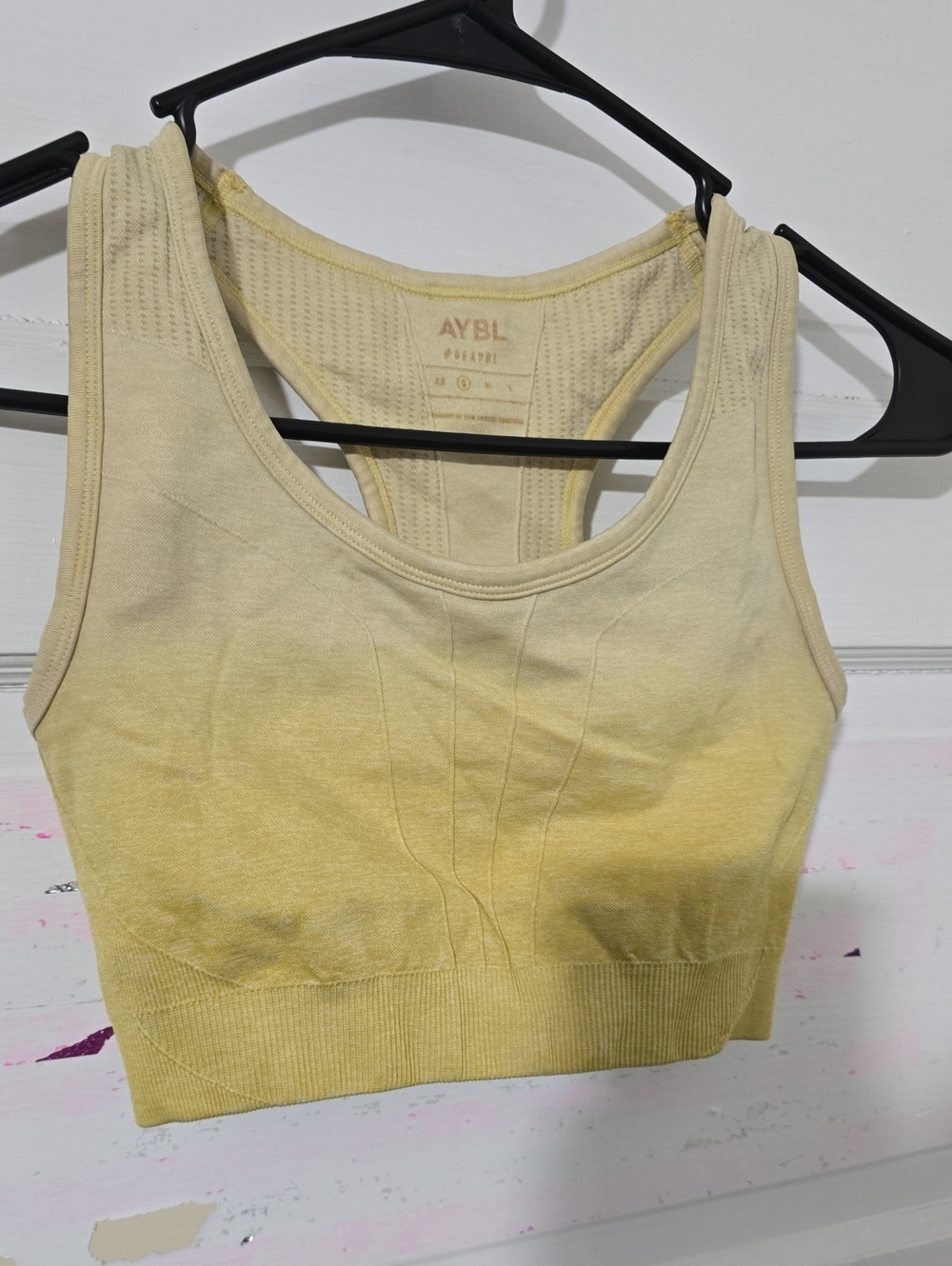 AYBL Yellow Ombre Seamless Sports Bra Top